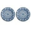 Atlantic Blue - Melamine/Plastic Side/Salad Plates Set for 2