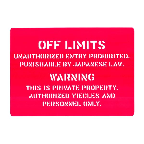 OFFLIMITS Military Stencil Sheet 7.9 x 11.0 inches (20 x 28 cm)