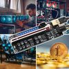 MZHOU PCIE Riser Card GPU Riser Card with 11 Solid Capacitors Powered Riser Adapter Card Graphic Extension for Bitcoin Crypto Ethereum Mining(V014-MAX 6 Pack)