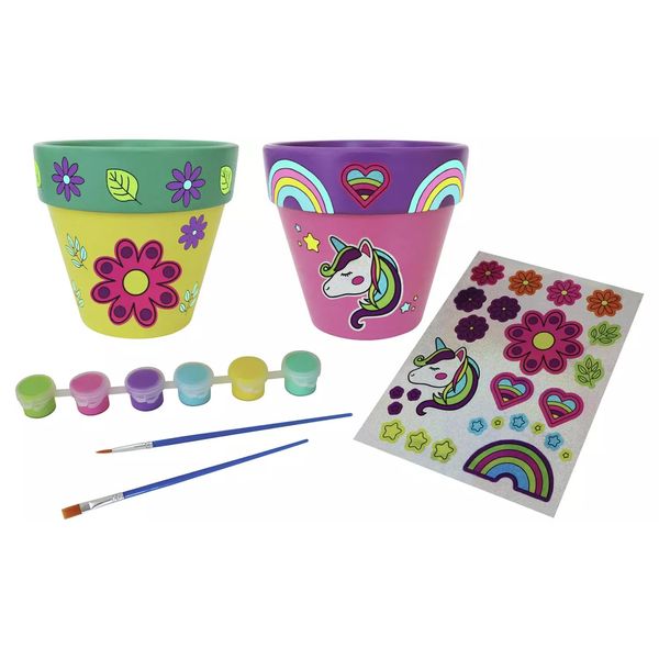 Chad Valley Be U Paint & Create Plant Pots-Set of 2
