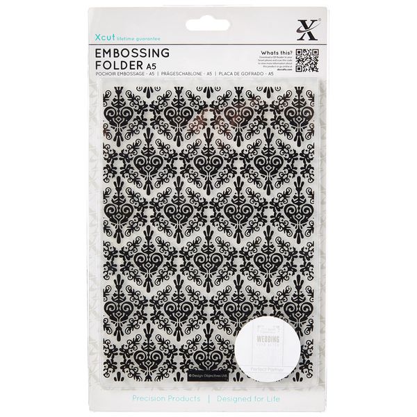 Papermania A5 Embossing Folder, Damask Background