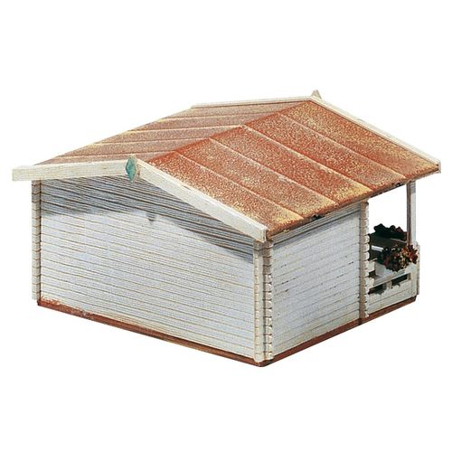 FALLER Swimming Pool and Garden Shed Model Kit with 57 Individual Parts 80 x 44 x 26 mm I Model Railway Accessories H0 I Model Railway H0 Garden Shed