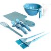 Kumi Professional Wheat Eco-Friendly Blue 8 Piece Tint/hair dye Set - This hair dye bowl and brush kit is ideal for professional or home use. Ideal home hair dye kit.