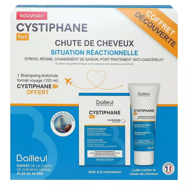 Cystiphane Hair & Nail Pack 120 Pills + Anti-hair Loss Shampoo 100ml