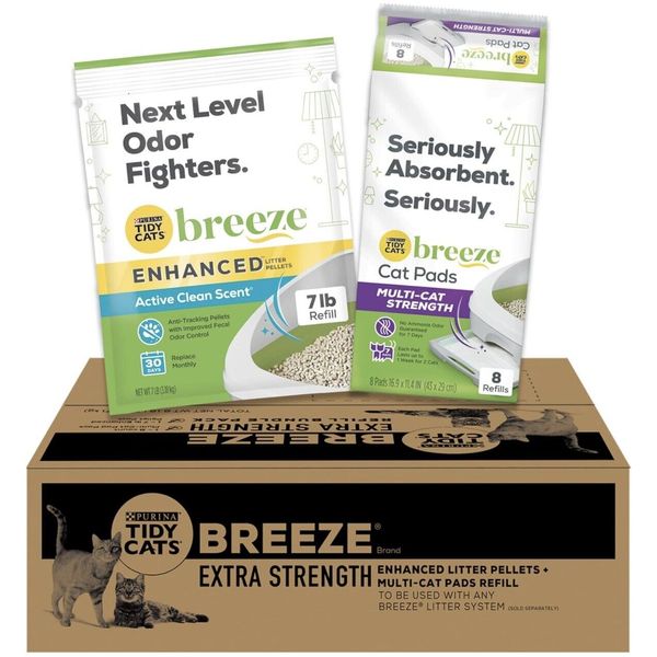 Purina Tidy Cats Breeze Cat Litter Extra Strength Refill Bundle - Pads & Pellets