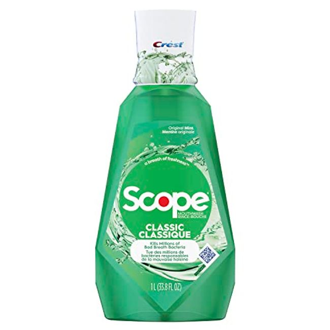 Crest Scope Formula Classic Mouthwash, original, 33.8 Fl Oz