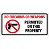 No Firearms or Weapons Permitted on This Property Metal Sign