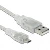 Delock Kabel USB 2.0 Typ-A Stecker > USB 2.0 Micro-B Stecker 1,5 m transparent