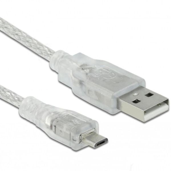 Delock Kabel USB 2.0 Typ-A Stecker > USB 2.0 Micro-B Stecker 1,5 m transparent