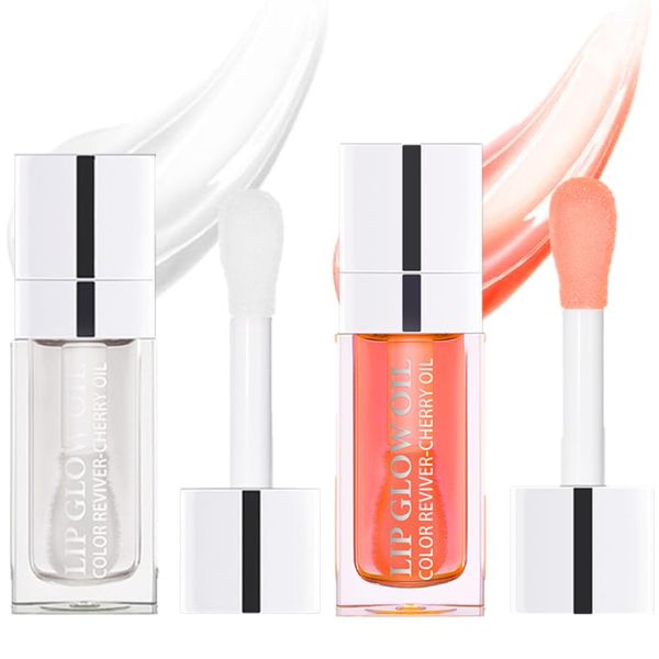 Moisturizing Lip Glow Oil Lip Care - Hydrating Plumping Lip Gloss Nourishing Tinted Lip Balm (00+01)