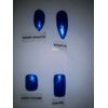 Royal Blue & silver crystals Bling press on nails stiletto diamond full set