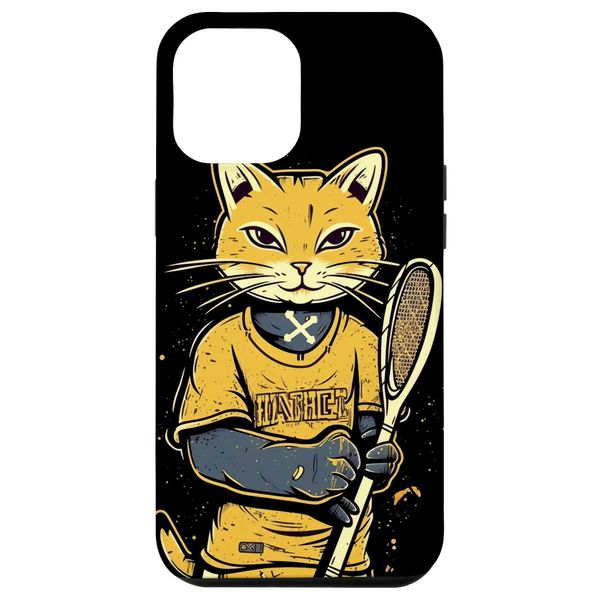 iPhone 15 Pro Max Cat Lacrosse Stick Lax Player Kitten Cat Lover Case