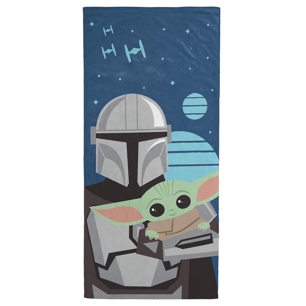 Jay Franco Star Wars The Mandalorian He's With Me 71cm x 147cm 100% Cotton Beach Towel