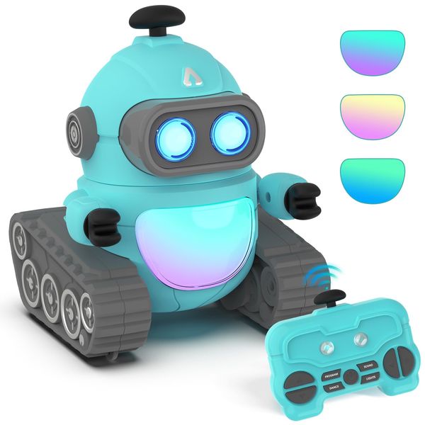 GILOBABY Robot Toys for Boys, Rechargeable Remote Control Robot Toy for Kids, Programmable RC Robots with LED Eyes, Flexible Head & Arms, Dance Moves, Music, Birthday Gifts for Boys Ages 3+ Years