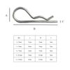 5 x R Clips 5 x 105mm for Securing Clevis Retaining Pins,