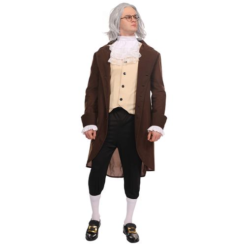 Maxim Party Supplies Adult Benjamin Franklin Deluxe Colonial Costume For Men 5 Piece Outfit (X-Large)