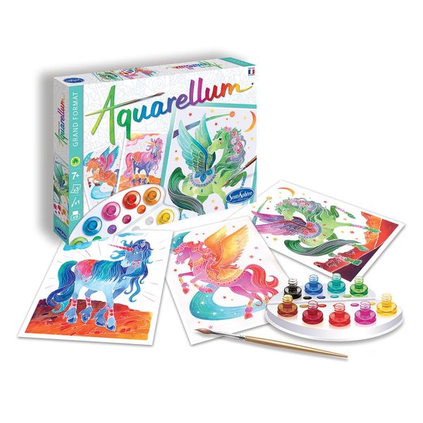 Sentosphère Aquarellum Unicorns and Pegasus Watercolor Painting Kit