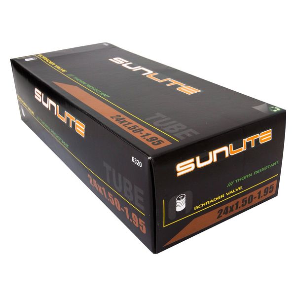 Sunlite Thorn Resistant Schrader Valve Tube, 24 x 1.50-1.95" / 32mm, Black