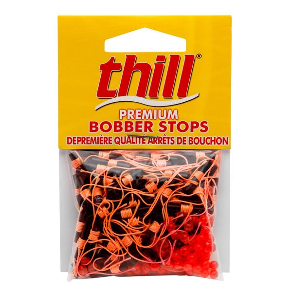 Thill Premium Bobber Stops for Fishing Floats, Fluorescent Orange, 100 Pack, (BS101)