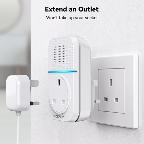 TECKNET Wireless Doorbell, No Battery Required Self-Powered Door Bell Plug in Waterproof IP65 Cordless Doorbell Chime Kits at 1300ft Range with 60 Chimes, 5-Level Volume with LED Light