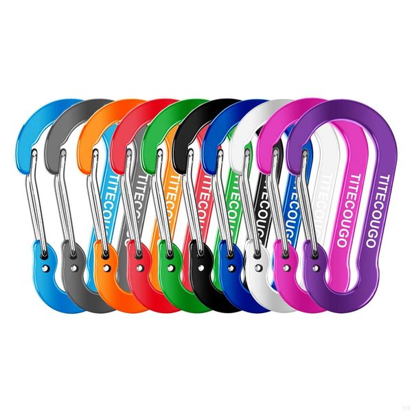 Carabiner Keychain,Aluminum D-ring Locking Carabine D-Shape Lock Snap Backpack Water Bottle Keychain Climbing Gear Accessories EDC Camping Tent Multi Function Tool Multiple 10 Colors