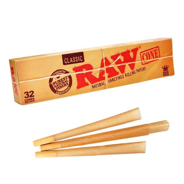 RAW/RAW CLASSIC King Size Cones Rolling Paper 32 Count