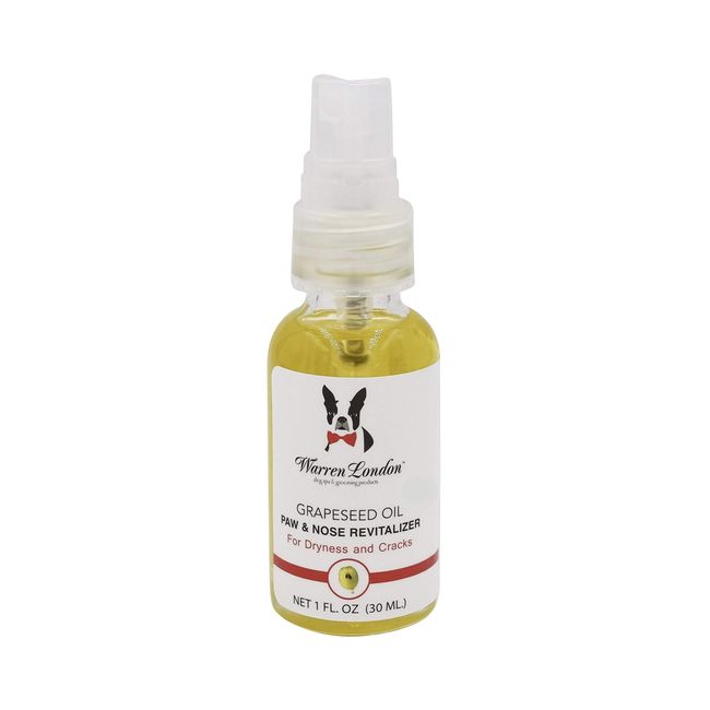 Warren London Nose & Paw Pad Moisturizer for Dogs - Grapeseed Oil & Essential Oil Blend - Instant Relief Revitalizing & Moisturizing Spray for Softer Dog Paws - Made in USA - 1oz