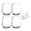 Riedel Swirl Wine Glasses 4 Pack with Riedel Large Microfiber Polishing Cloth
