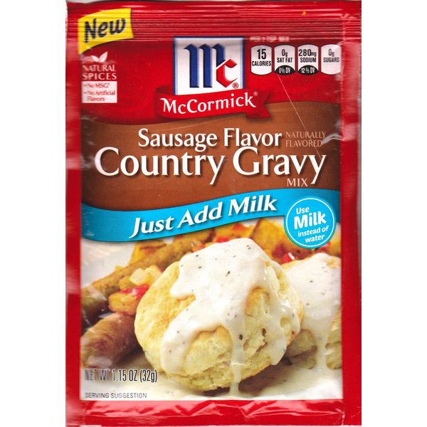 McCormick Sausage Country Gravy Mix (Pack of 4) 2.64 oz Packets