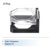 sourcing map Stop Button Cover, 1.5"x1.7"x0.6" Round Transparent Push Button Switch Cover with Adhesive Black Base for Push Button 4pcs