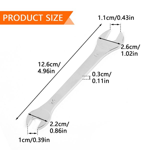 SCHUIWINNER One Piece Durable Double Open End Spanner Ergonomic Handle Ultra Thin Spanner Polished Surface Open Ended Flat Spanner for Household Maintenance