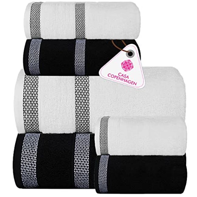Large Bath Towels 6 Pack Set 600 GSM Cotton 100% Cotton 27x55
