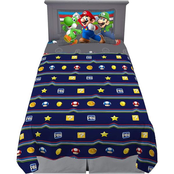 Super Mario Trifecta Fun 4-Piece Full Sheet Set