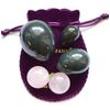 3-pcs Nephrite Jade Eggs Set, and 2-pcs Rose Quartz Ben Wa Balls Bundle