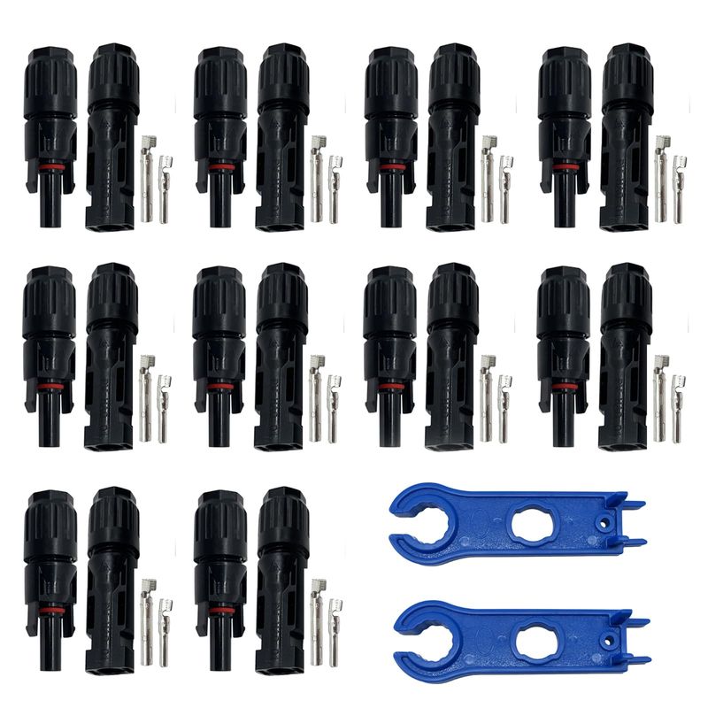 Solar Panel Connector, 10 Pairs of Solar Plugs/Female Connector for ...