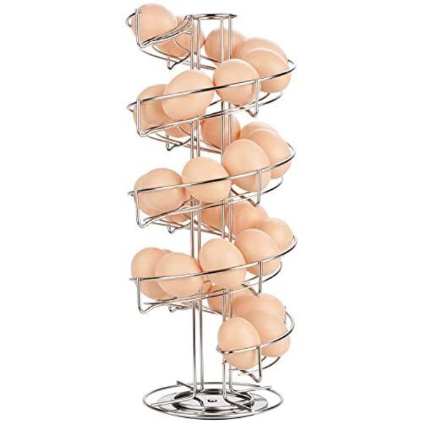 Spiral Design Stainless Steel Egg Skelter Dispenser Rackstorage Display Racksilv