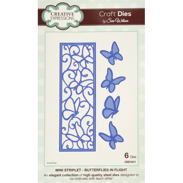 Mini Striplets Collection Butterflies in Flight, Metal