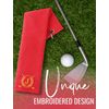 CybGene Microfiber Golf Towel, 16'x 24', Red - Initial A