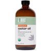 J MAC BOTANICALS Organic Castor Oil Cold Pressed (Glass Bottle, 16 oz), pure castor oil, hexane free, castor oil for face, skin, castor oil for eyelashes, cold pressed organic castor oil