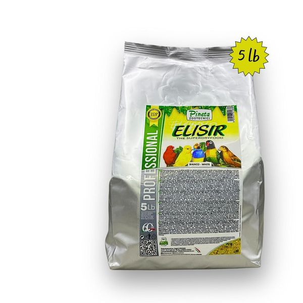 Elisir White Egg Paste 5 Lb, High in Protein and Fat, Bird Food, Pet Supply