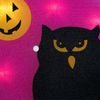 Northlight Lighted Owl and Jack O' Lantern Halloween Window Decoration - 13.75"