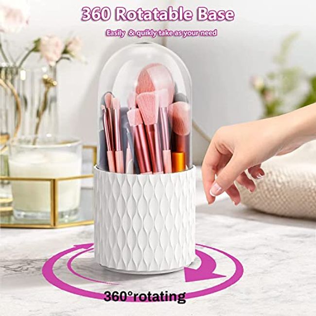 Makeup Brush Holder, 360 Rotating Makeup Brush Storage Barrel, Makeup  Organiser For Makeup Brush, Lipstick, Lip Gloss