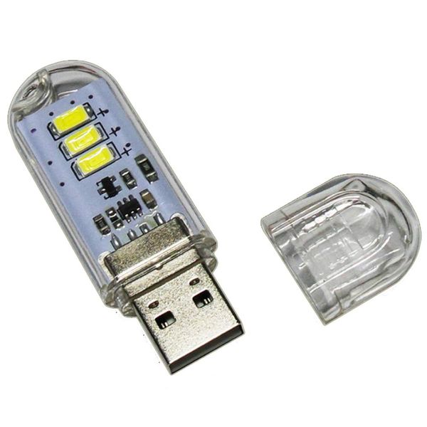 USB Memory Type with Touch Switch, 3 LED Lights, Daylight White, USB Light, Bulk Item. *This is not a USB flash drive