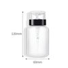 HEALLILY 2Pcs Nail Polish Remover Bottles Push Down Empty Lockable Pump Dispenser Bottle Plastic Press Bottle for Nail Polish Makeup Remover 200ml