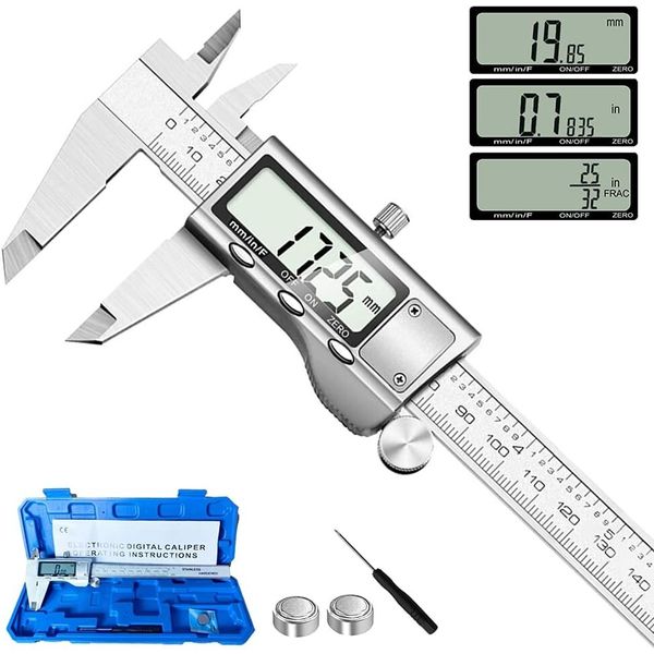 Stainless Steel Vernier Caliper Digital Micrometer with Large LCD Screen