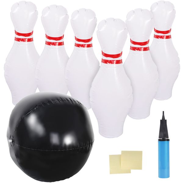 6pcs Funny Children Bowling Set Inflatable Bowling Kits Outdoor Games Toy