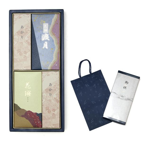 Gift Bag Included, Incense, Mourning Visit, Condolences, Can Be Hand As It Is As A Souvenir, Comes with a Noshi, Wax Candle, No Disrespect, Sandalwood and Shinching Flower Scent, Flower Scent, Garin Togetsu, Less Smoke, Less Smoke, Small Smoke