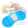 Shower Foot Scrubber Massager, Blue Silicone Foot Massage Cleaner Bath Shower Foot Massage Mat Pad with Pumice Scrub Stone Bathing Aid Foot Massage Exfoliating Foot Cleaner