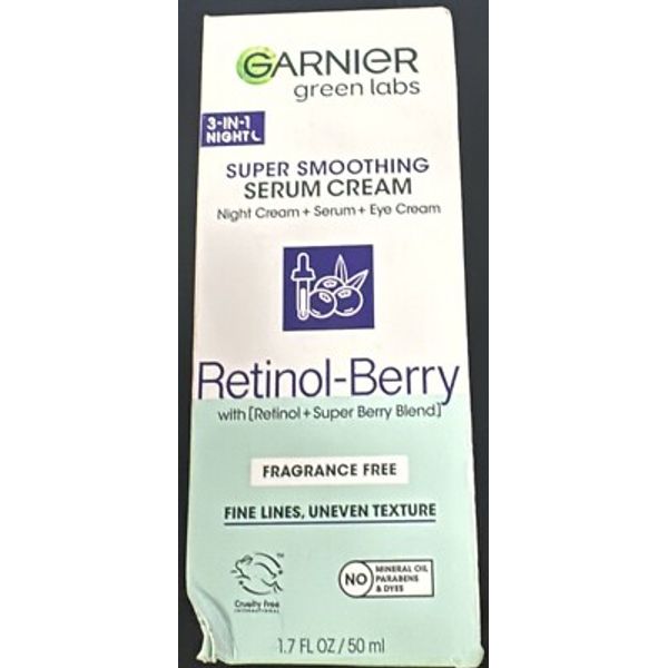 Garnier Green Labs 3-in-1 Night Super Smoothing Serum Cream Retinol-Berry (E8)