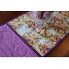 Handmade Quilted Easter Table Runner with White Bunnies and Easter eggs